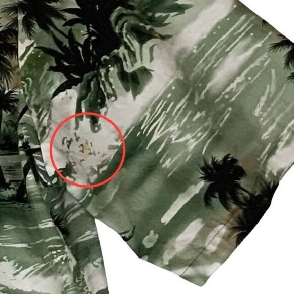 Hilo Hattie Mens Hawaiian Aloha Shirt Size 2XL Green Palm Tree Print Cotton Luau - Picture 5 of 5